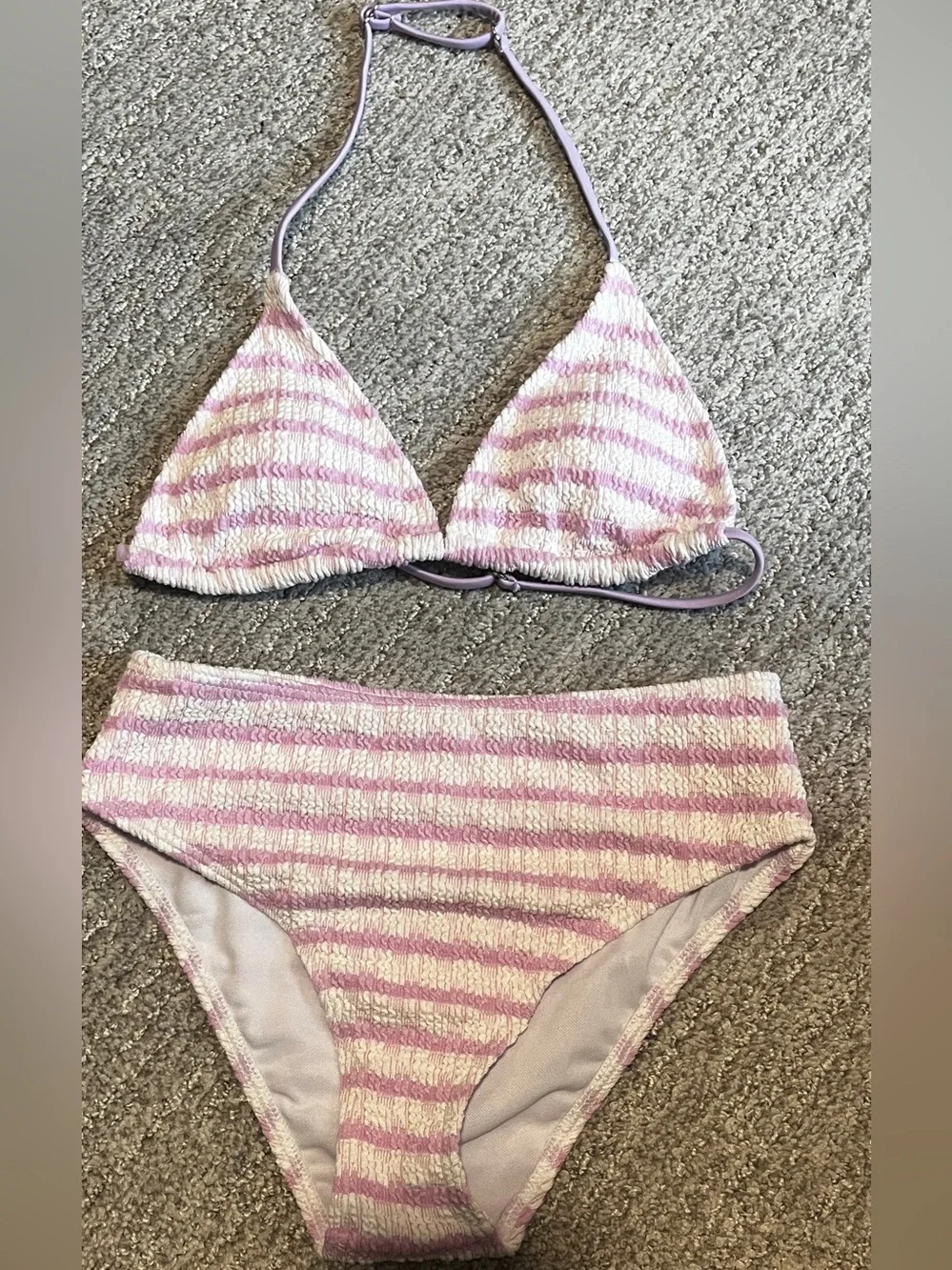 Girl's Tie Dye Smocked 2 Piece Swimwear Sets Backless Halter 1146/bb6